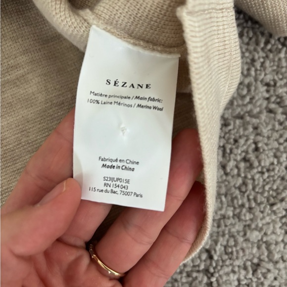 Sezane Betty Cardigan Mottled Beige S - Picture 10 of 10